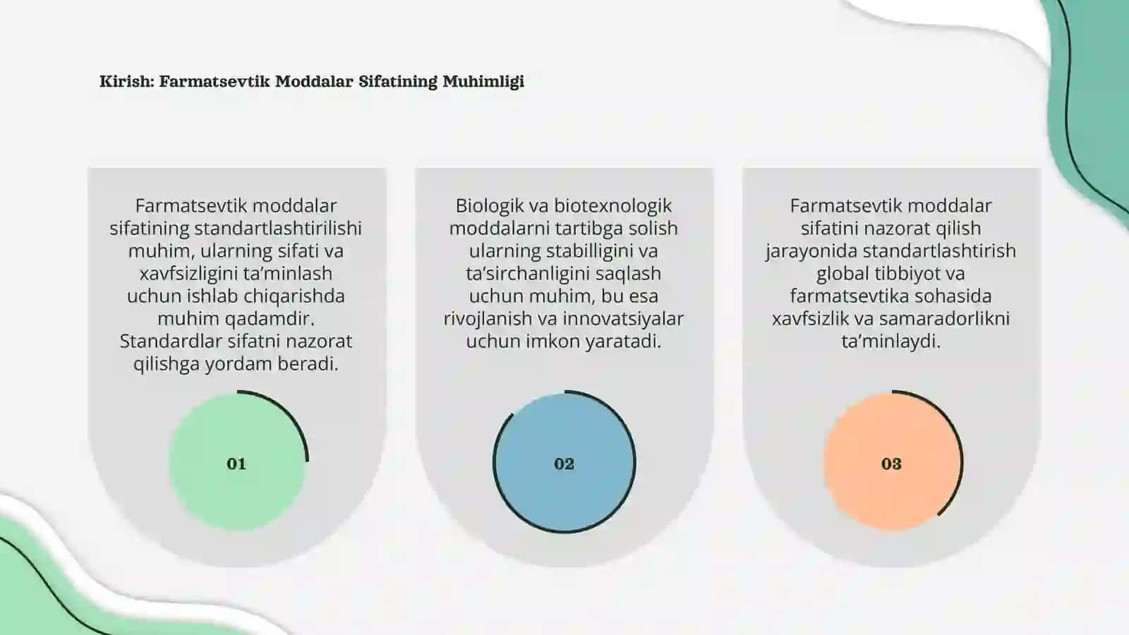 Farmatsevtik moddalar sifatini standartlashtirish 3