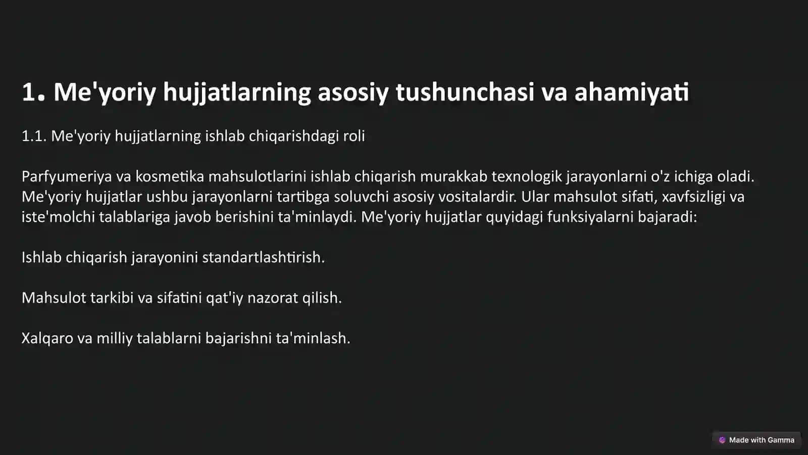 Parfyumeriya va kosmetika mahsulotlari standartlari 3