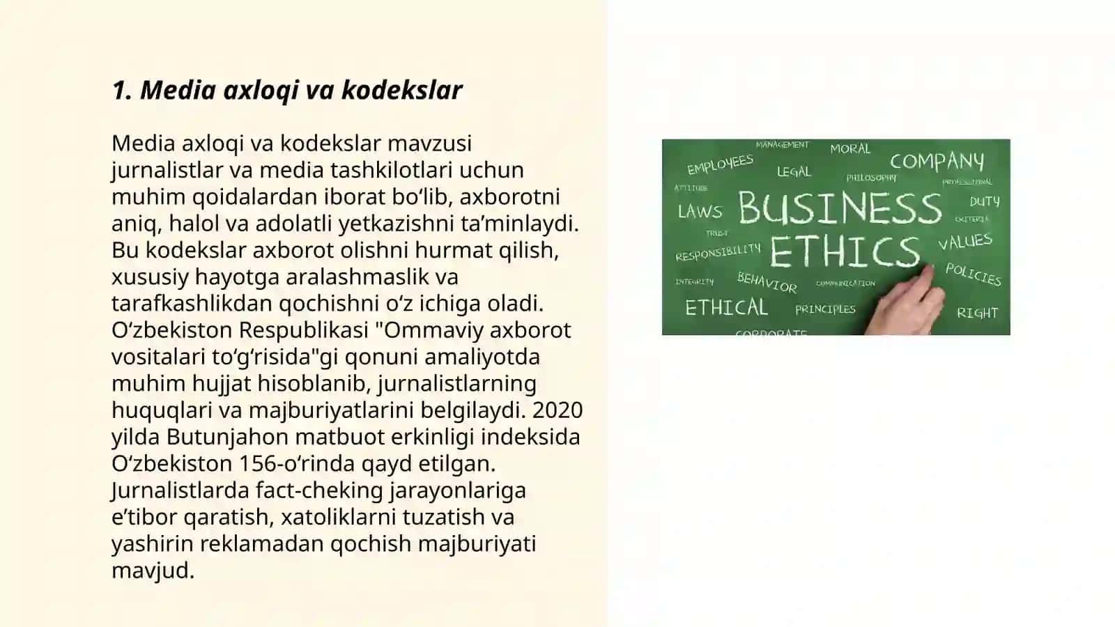 Media axloqi va kodekslar 3