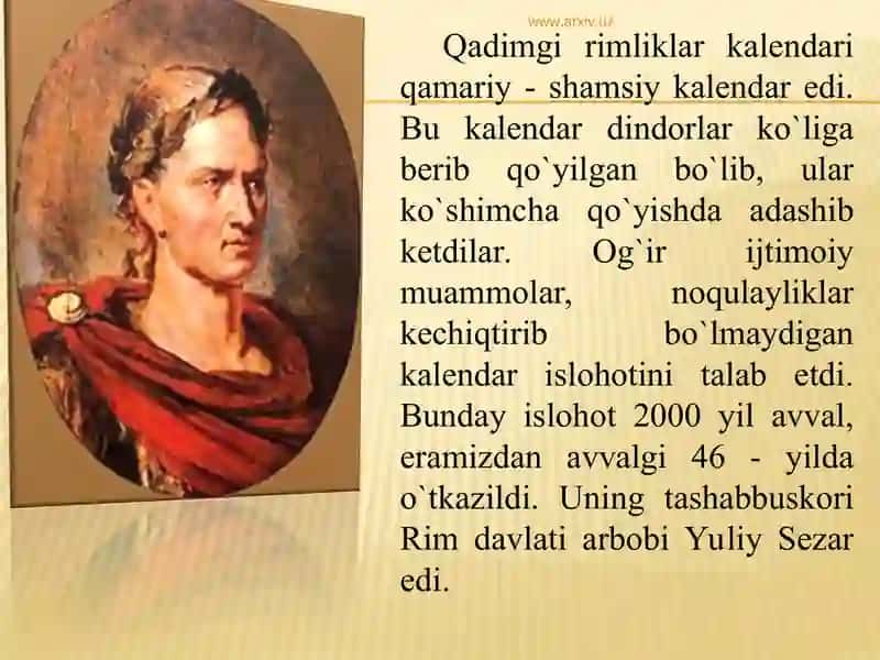 Yuliy Sezar va Papa Grigoriyning kalendar isloxatlari 3