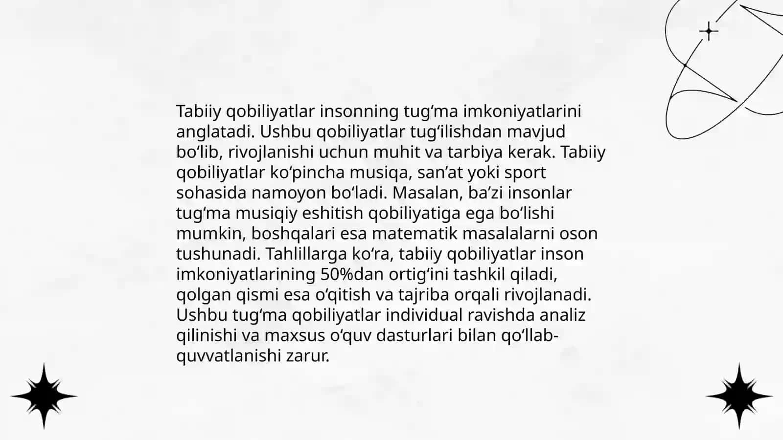 Tabiiy qobiliyatlar 3