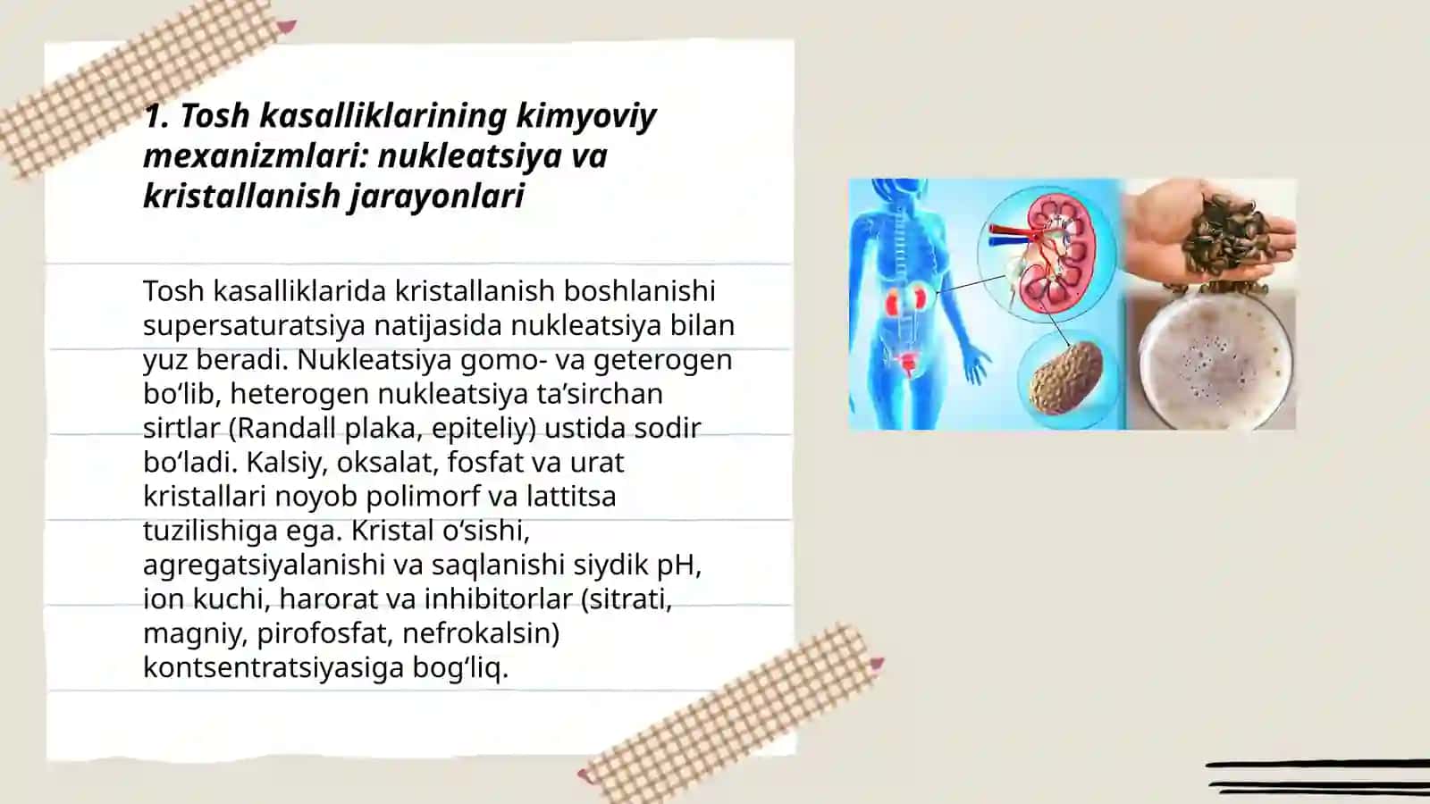Tosh kasalliklarining kimyoviy asoslari 3