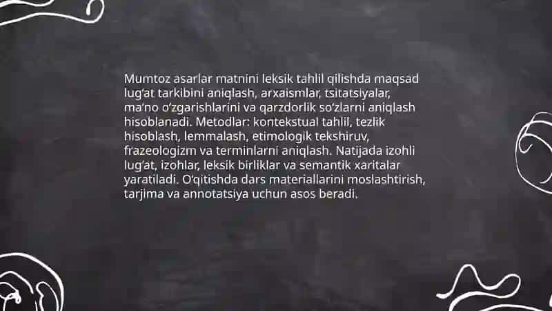 Mumtoz asarlar matni ustida ishlash 3