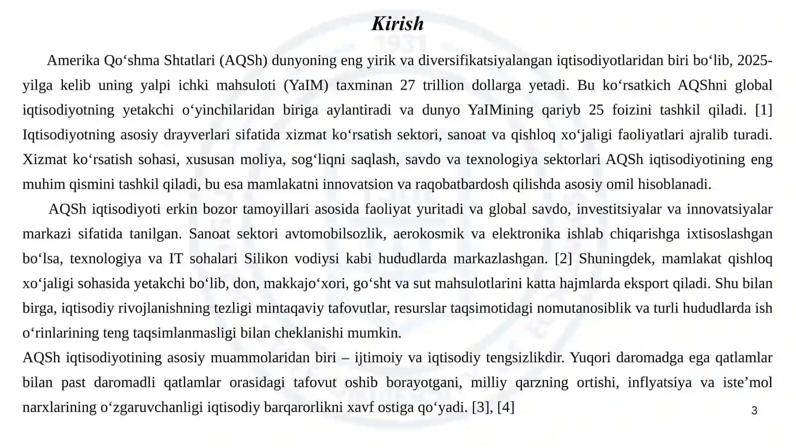 Aqsh iqtisodiyoti 3