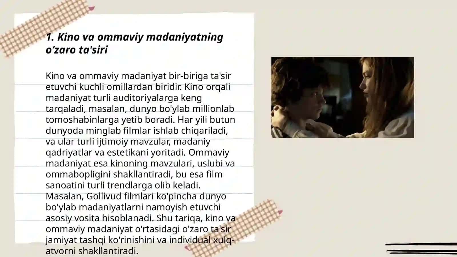 Filmlar va,,Ommaviy madaniyat" 3