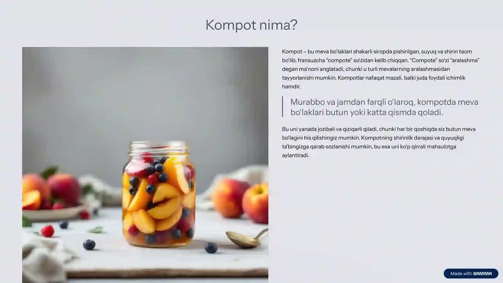 Sabzavot va Mevalarni Konservalash:Kompot Tayyorlash San'ati 3