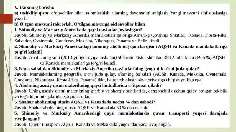 Amerika qo'shma shtatlari AQSH dars ishlanma 3