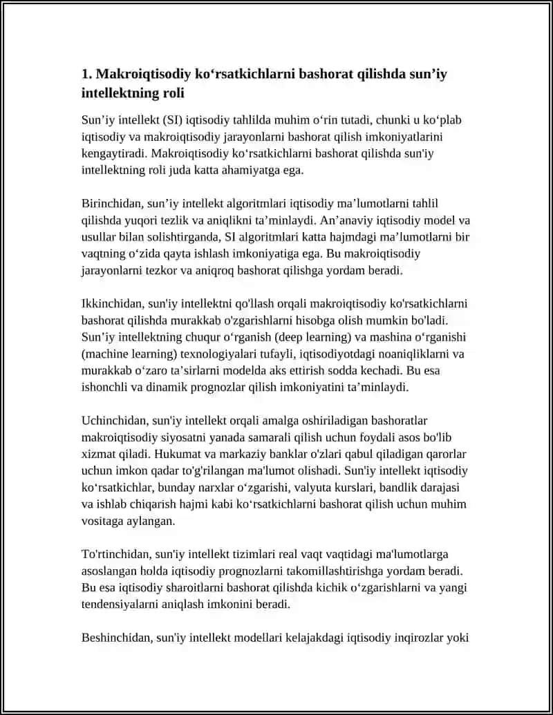 SUNʼIY INTELLEKTNING IQTISODIY TAHLILDA QO'LLANILISHI 3