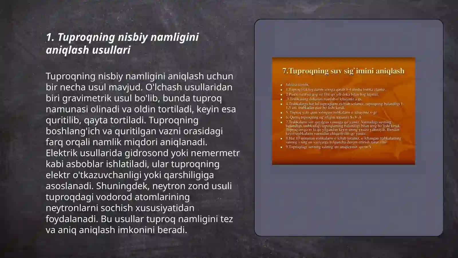 Tuproqning nisbiy namligini aniqlash 3