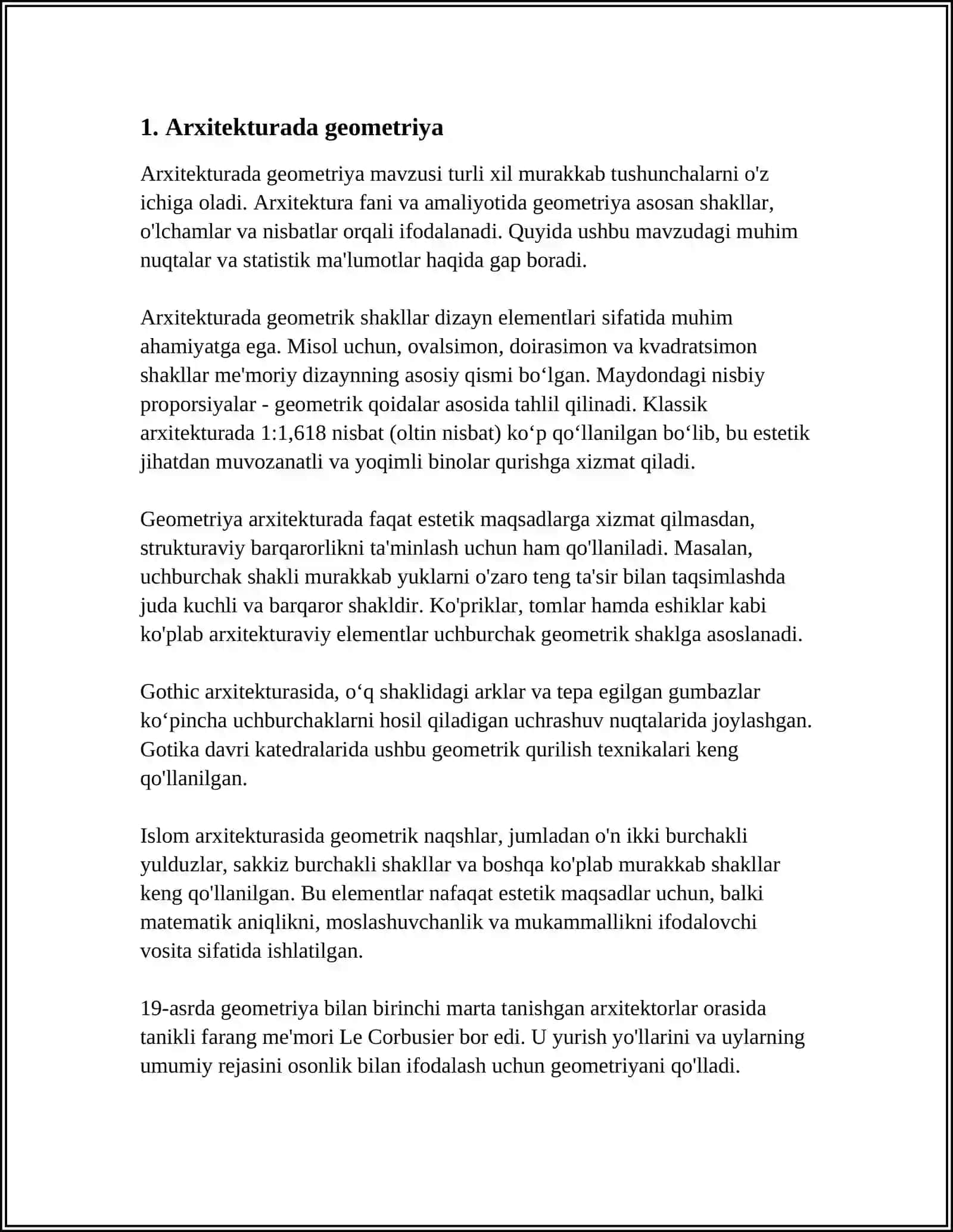 "GEOMETRIYANING HAYOTGA TATBIQLARI." 3