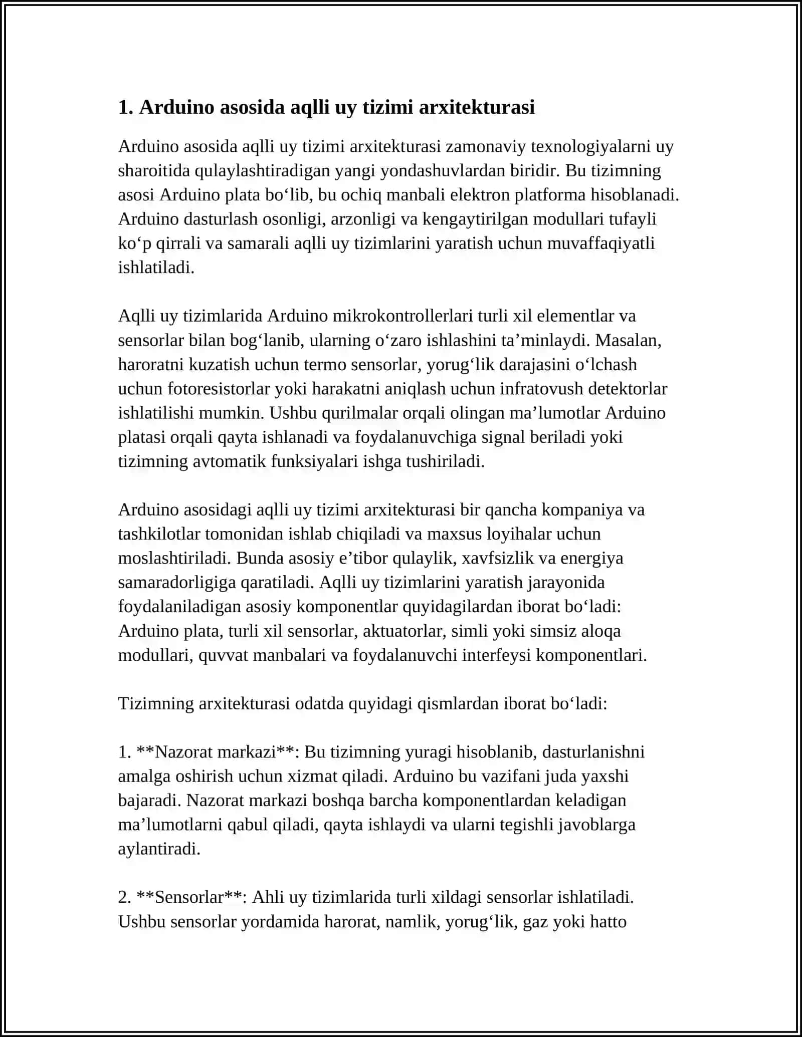 ARDUINODA AQLLI UY PLATFORMASI 3