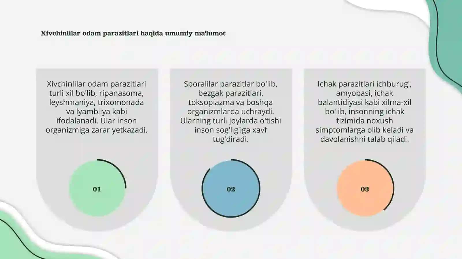 Xivchinlilar odam parazitlari 3