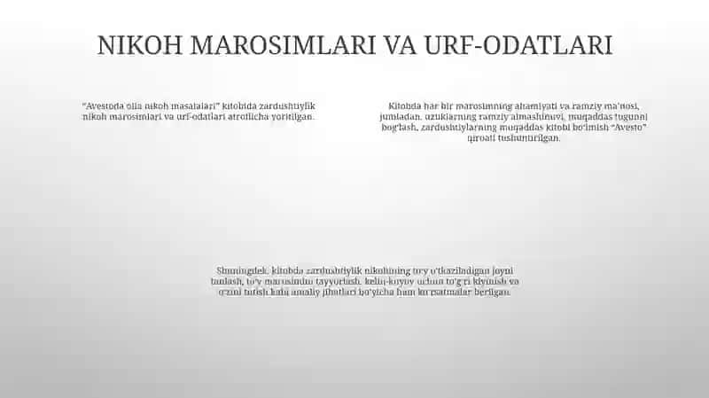 Avestoda Oila Nikoh Masalalari 3
