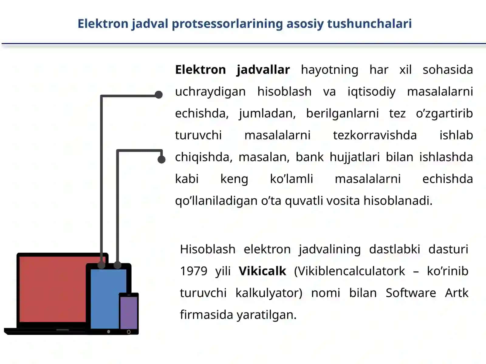 Elektron jadval protsessorlari 3