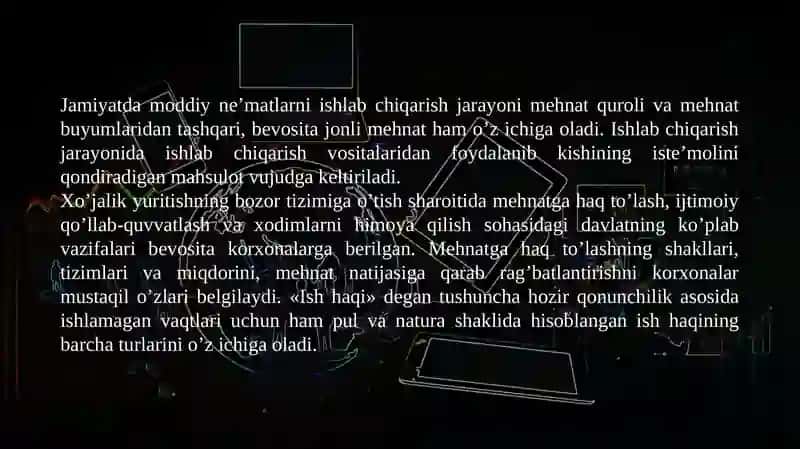 Mehnat va unga haq to'lash xisobi 3