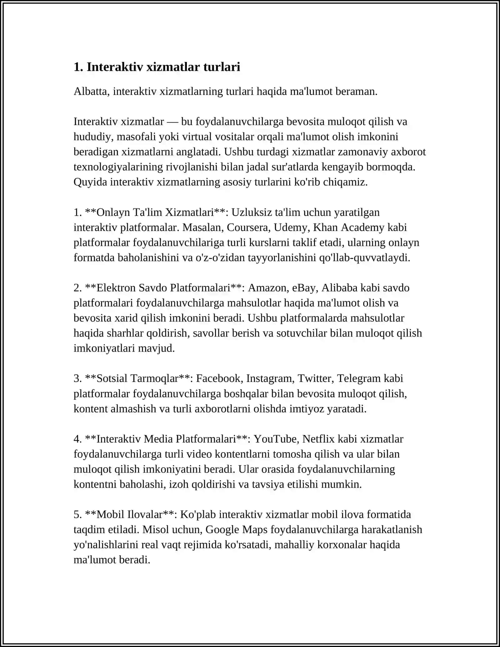INTERACTIV XIZMATLAR VA ULARDAN FOYDALANISH 3