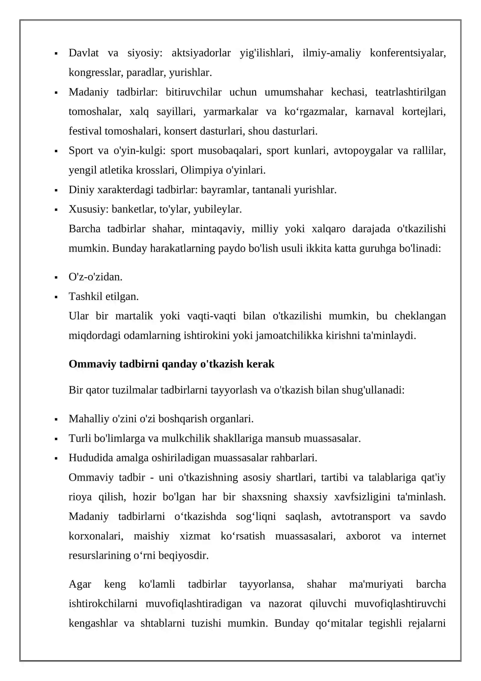 Bayram Tadbirlarini Tashkil Etish Usullari 3