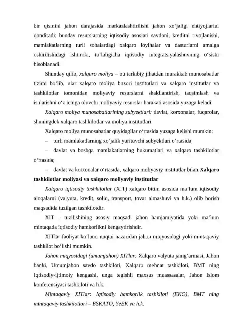 JAHON IQTISODIYOTIDA XALQARO MOLIYA INSTITUTLARI SAMARADORLIGI 3