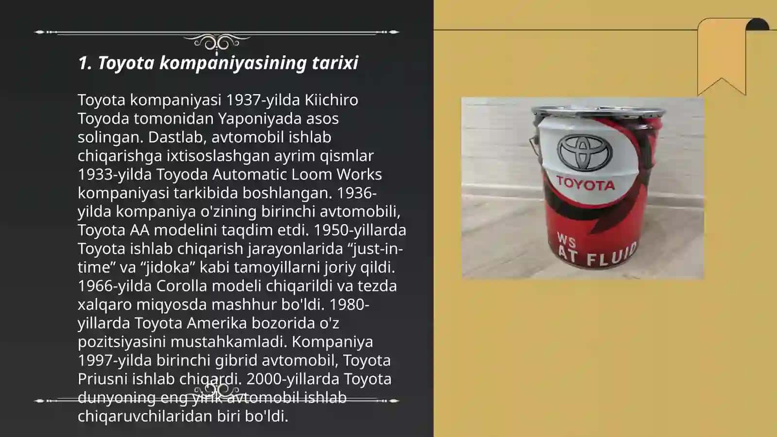 Toyota kompaniyasi haqida 3