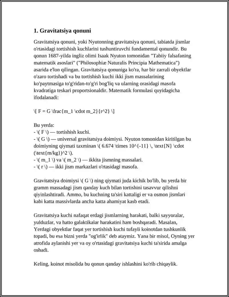 Gravitatsiya qonuni 3
