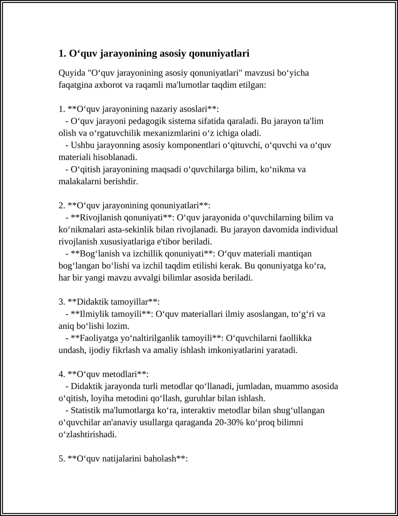 TA'LIM JARAYONINING QONUNIYATLARI VA TAMOYILLARI 3
