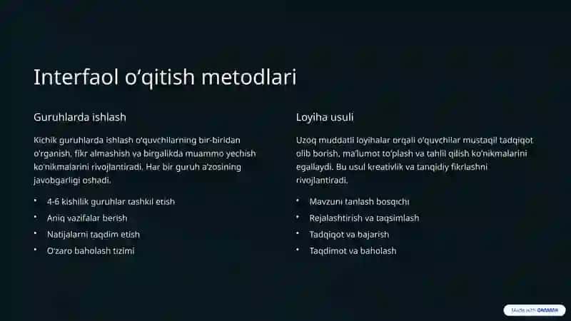Maxsus fanlarni oʻqitishda foydalaniladigan metodlar 3