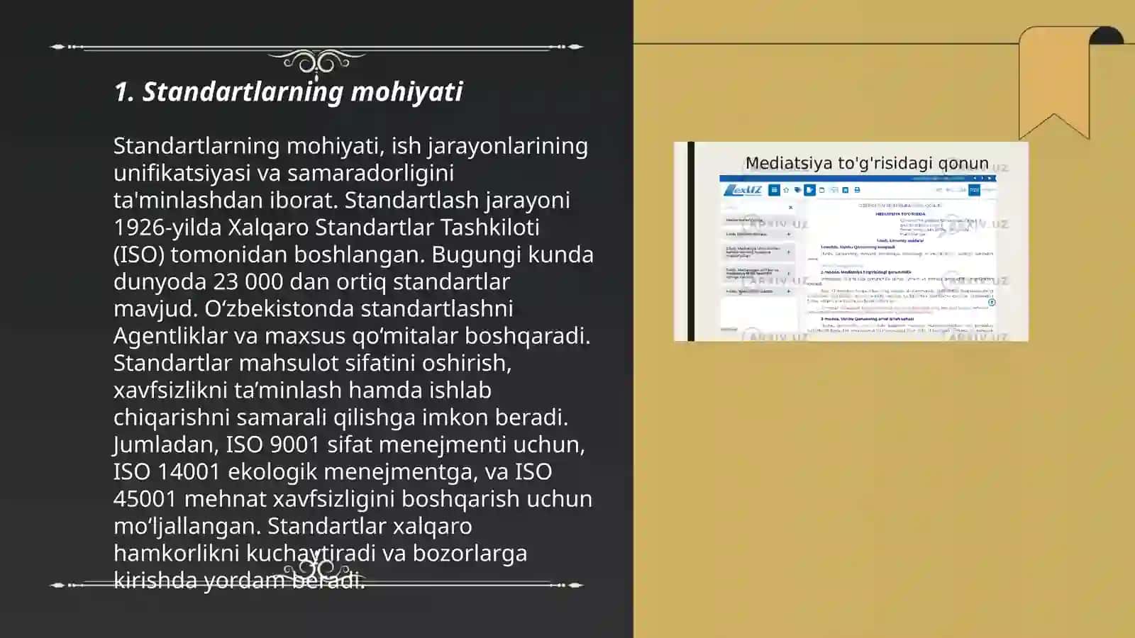 Standartlarning maqsadlari va tamoyillari 3