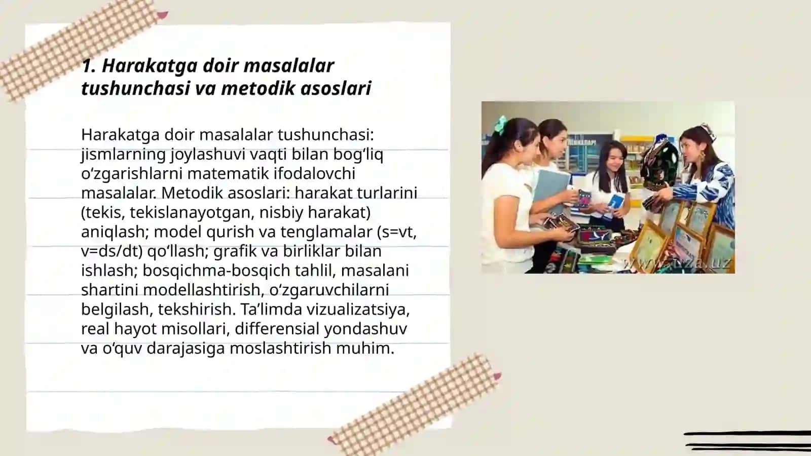 Harakatga doir masalalarni o’rgatish metodikasi 3