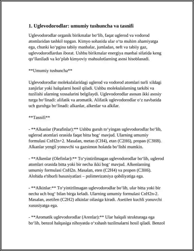 ORGANIK KIMYO FANI UGLEVODORODLAR 3