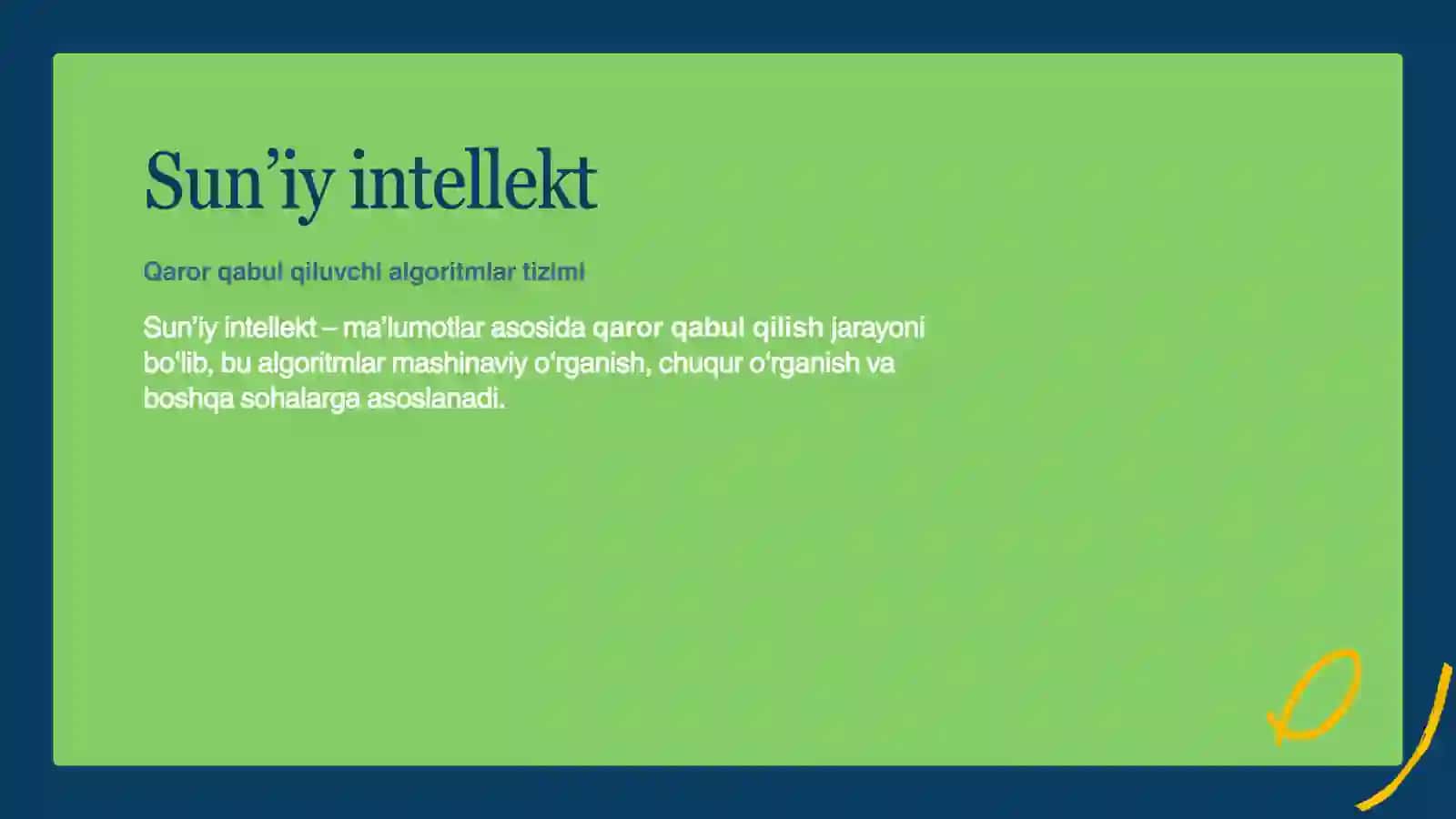 Sun’iy intellekt va mashinaviy o‘rganish 3