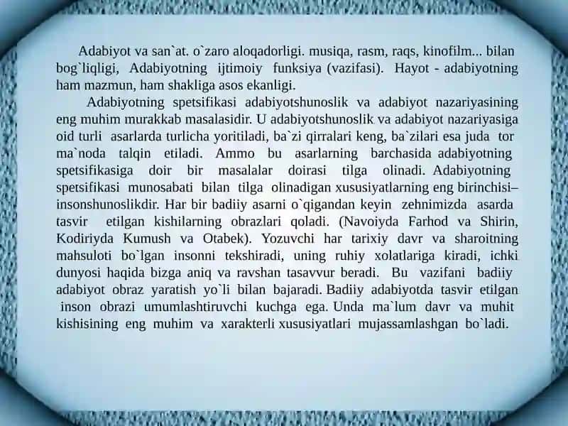 Adabiyotlar va xujjatlarni o'rganish 3