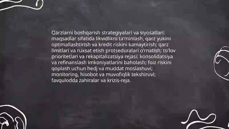 Moliyaviy qarzlarni samarali boshqarish 3