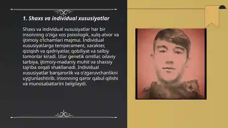 Shaxsning individual xususiyatlari 3
