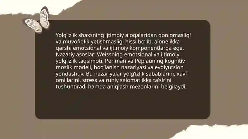 Yolgʻizlik hissini aniqlash metodikasi 3