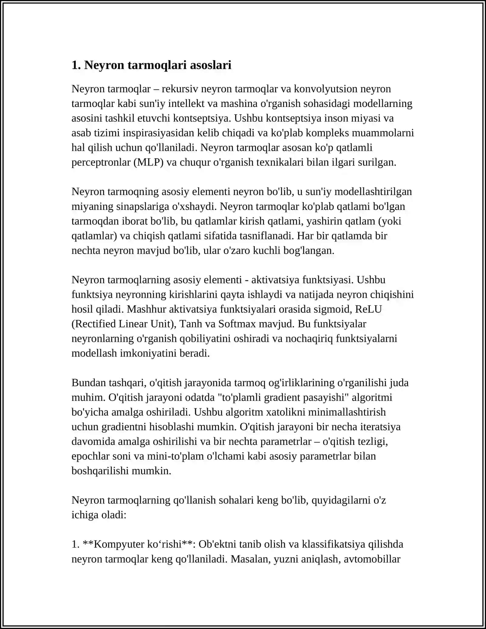 Neyron Tarmoqlari Asoslari 3