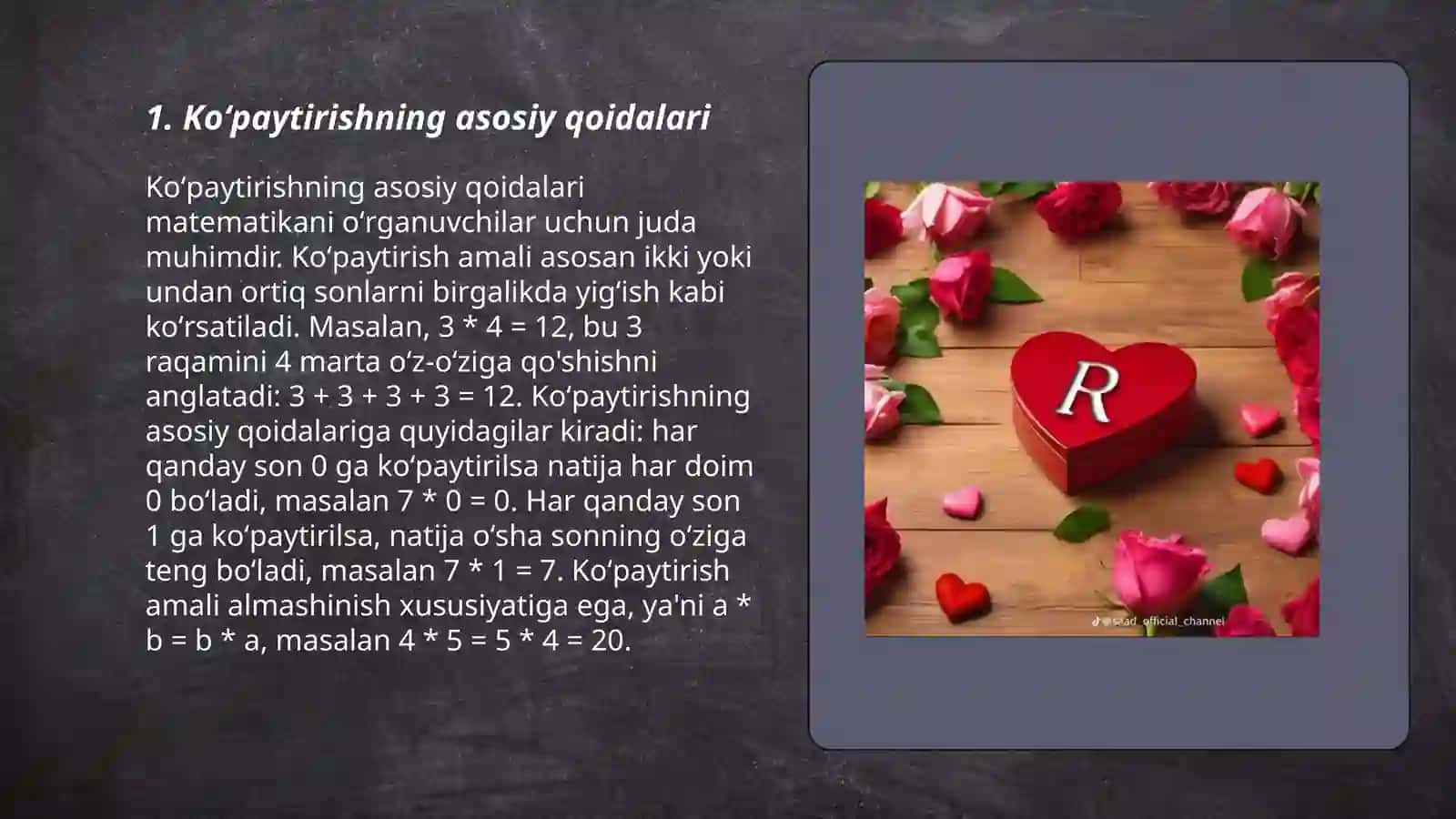 Koʻpaytirishning asosiy qoidalari 3