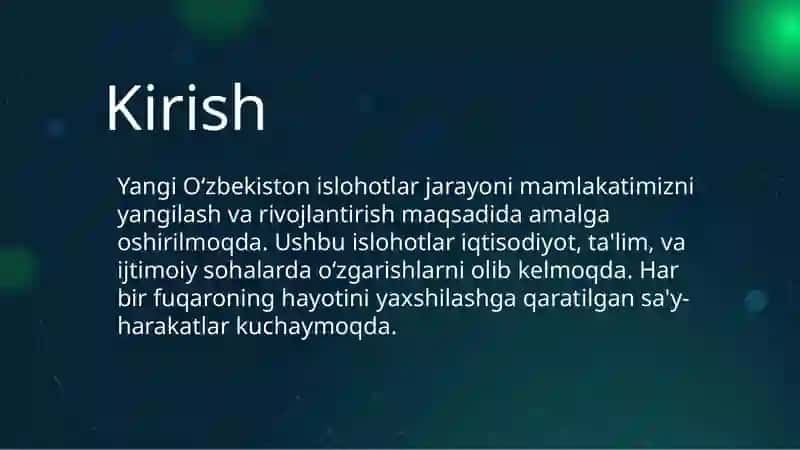 Yangi O‘zbekiston va islohotlar 3