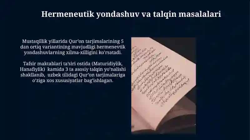 Mustaqillik yillarida Qur'on Tarjimalarining Kelib Chiqishi 3