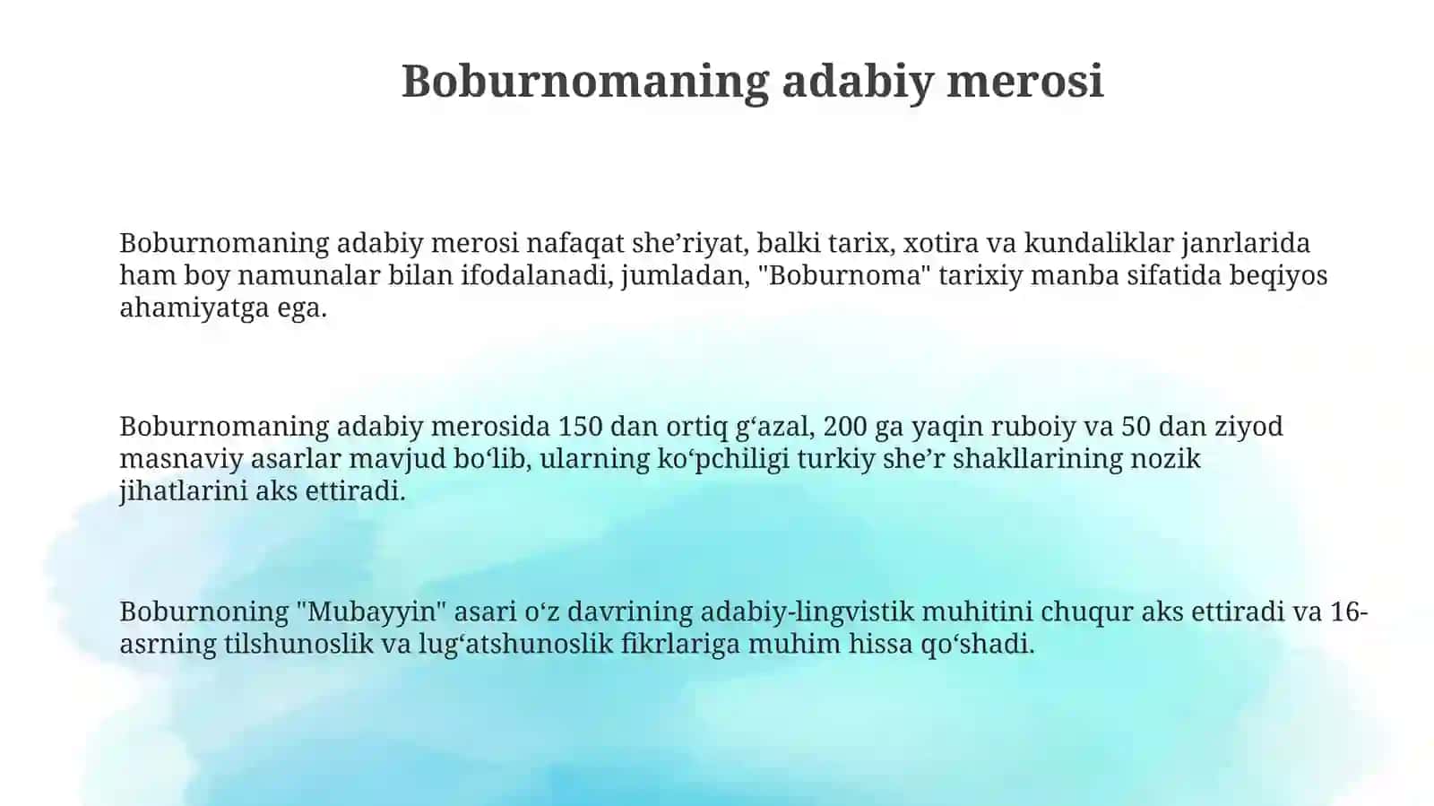Boburnoma va Risolai Aruz 3