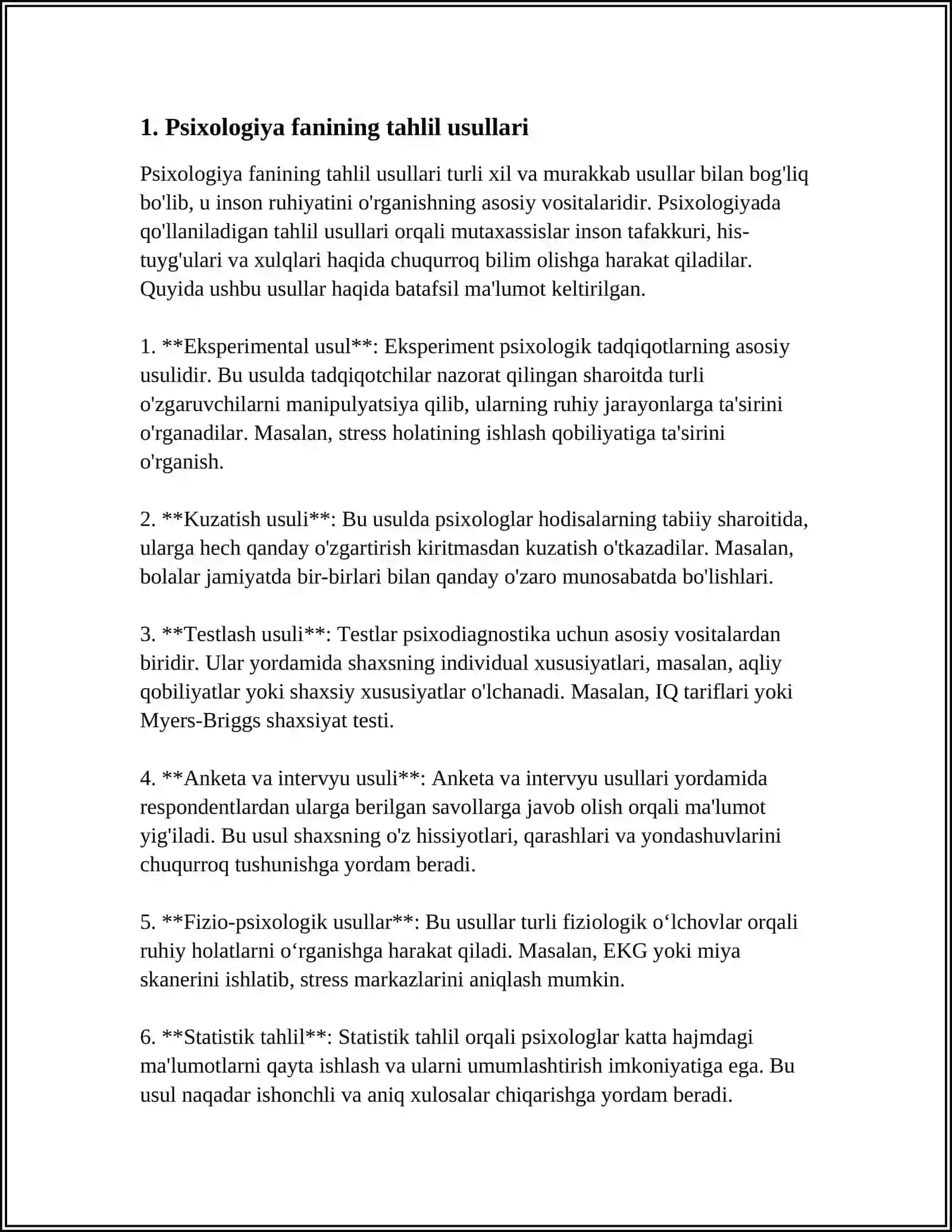 Psixologiya fanining tahlil usullari 3