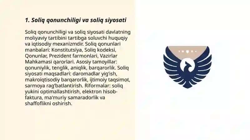 Soliq qonunchiligi va soliq siyosati 3