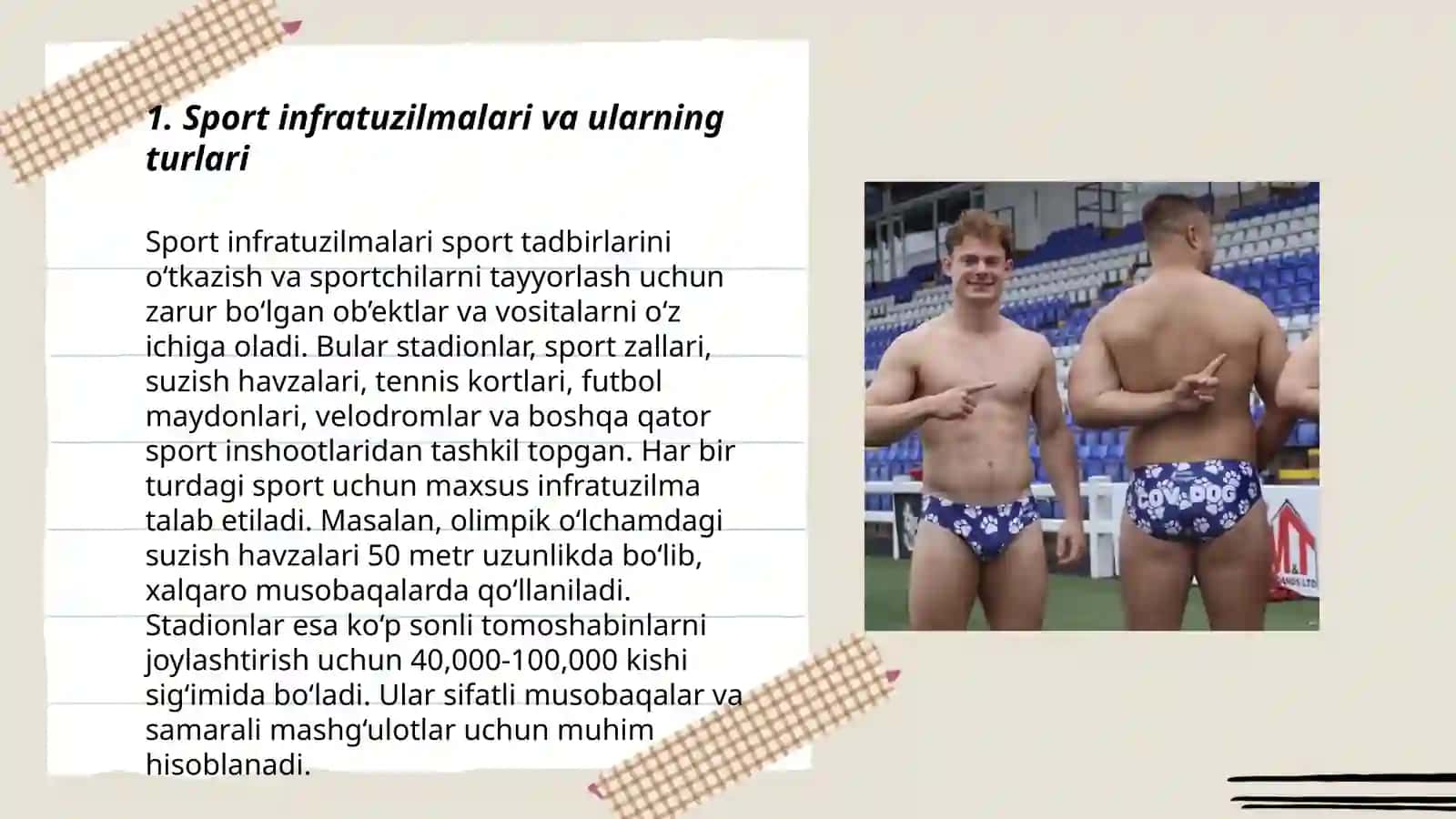 Sport infratuzilmalaridan foydalanish 3