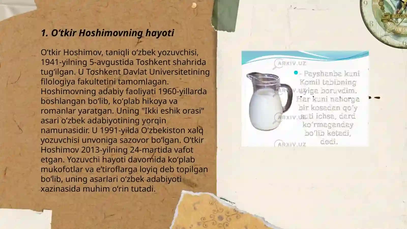 O‘tkir Hoshimovning Urushning so‘nggi qurboni asari slayd 3