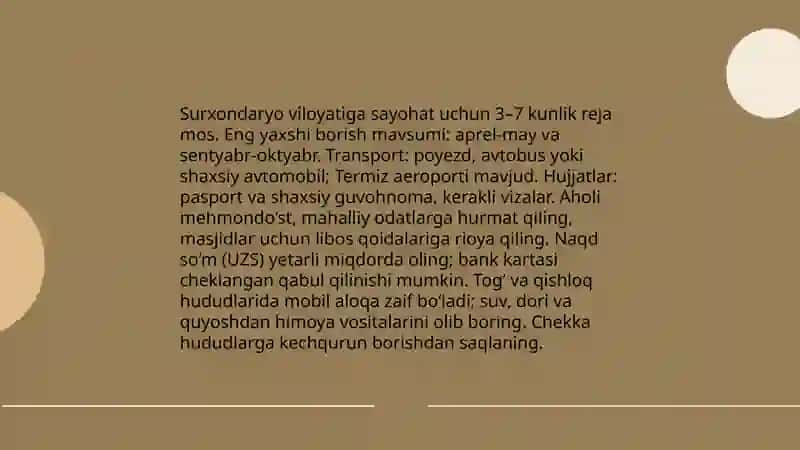 Surxondaryoga sayohat 3