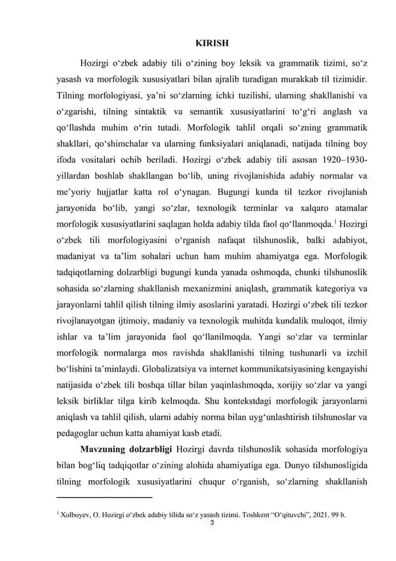 Hozirgi o‘zbek adabiy tilida morfologik xususiyatlari 3