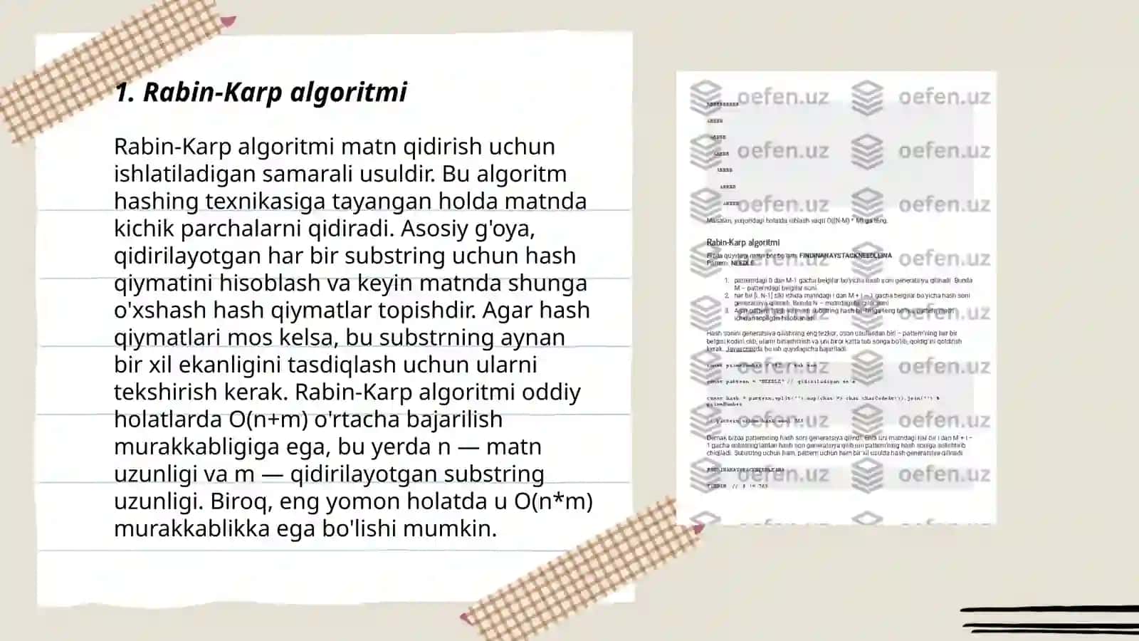 Patternlarni qidirishga kirish-Rabin Karp algoritmi, Z algoritm 3