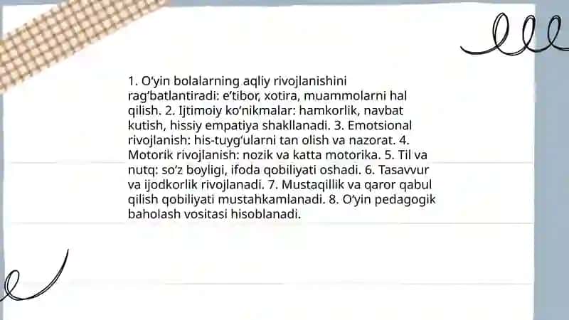 Oʻyin ilk va maktabgacha yoshdagi bolalar hayotida yetakchi faoliyat sifatida 3