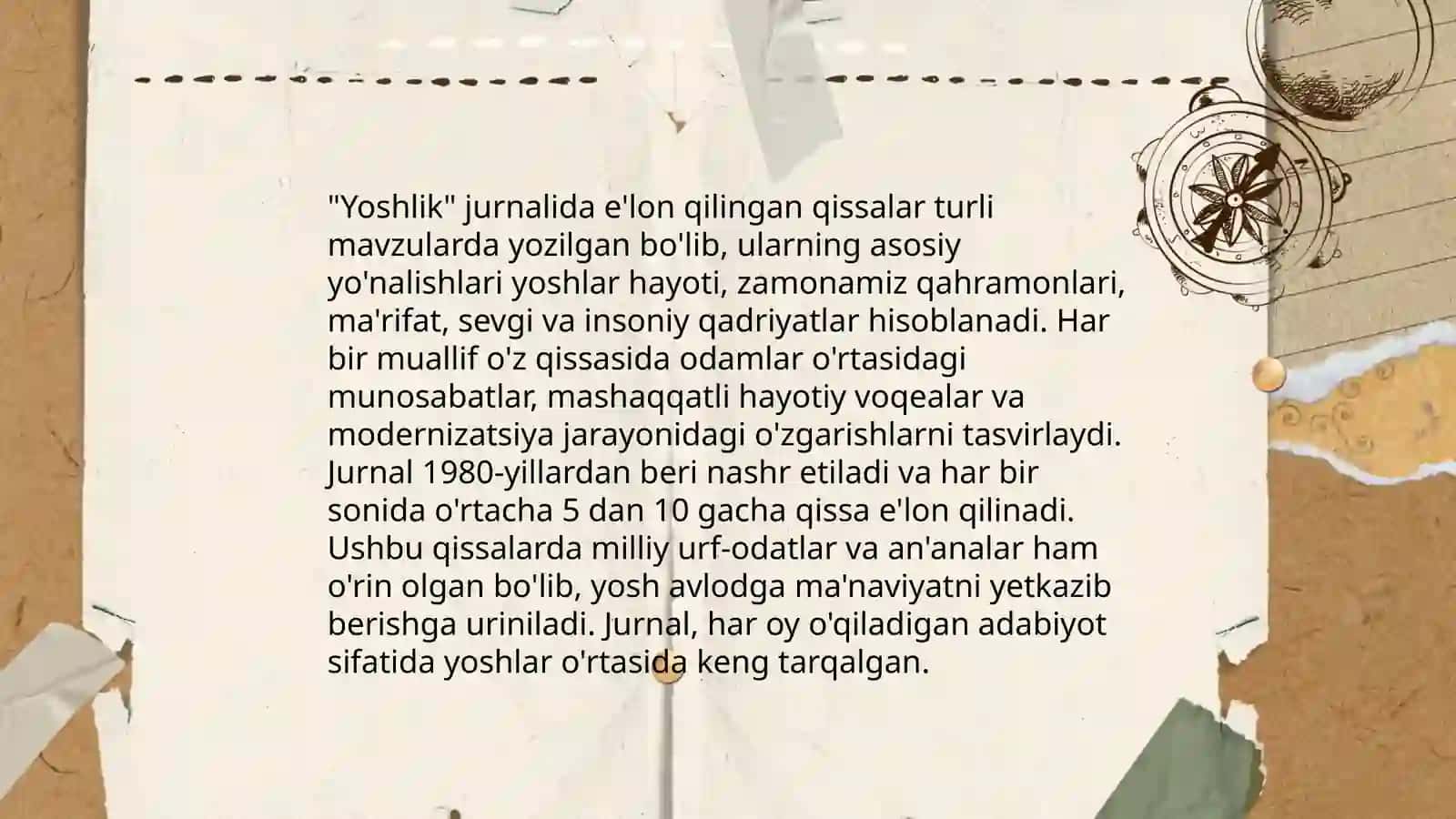 Yoshlik jurnalida e'lon qilingan qissalar tahlili 3