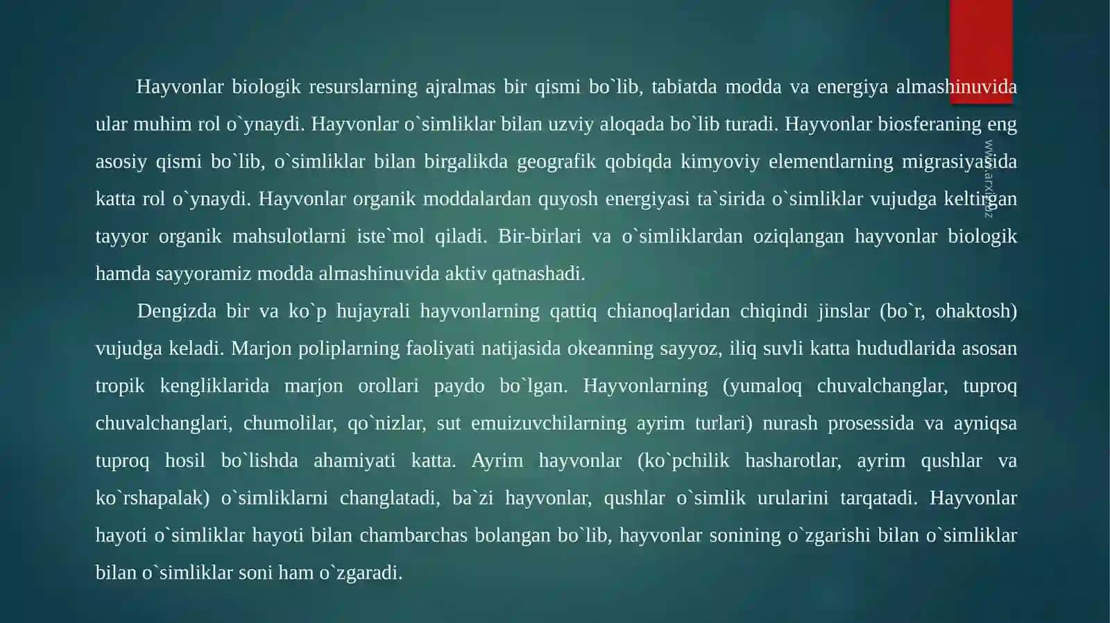 Hayvonlarning biosferadagi ahamiyati 3