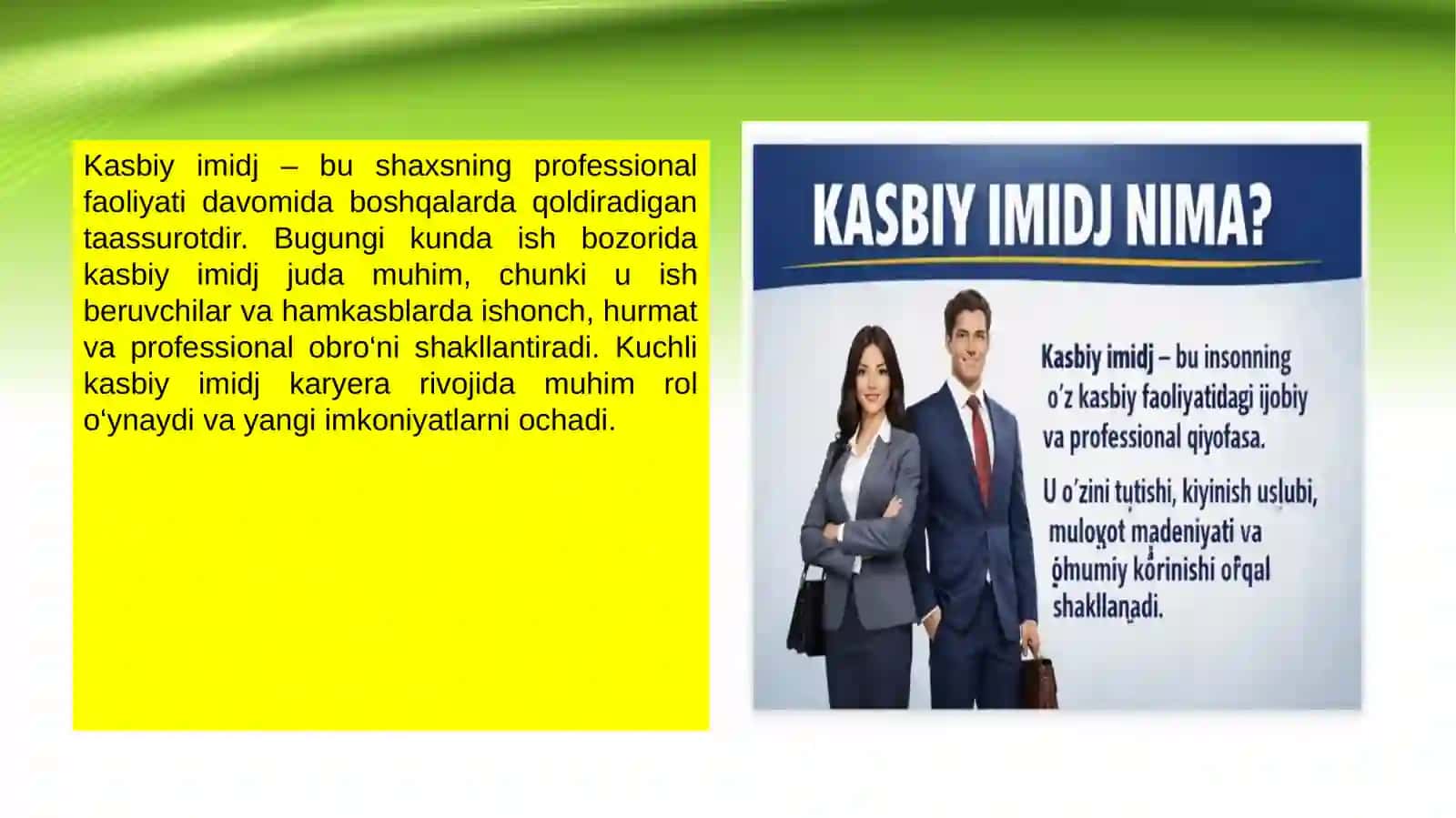 Kasbiy imidj 3